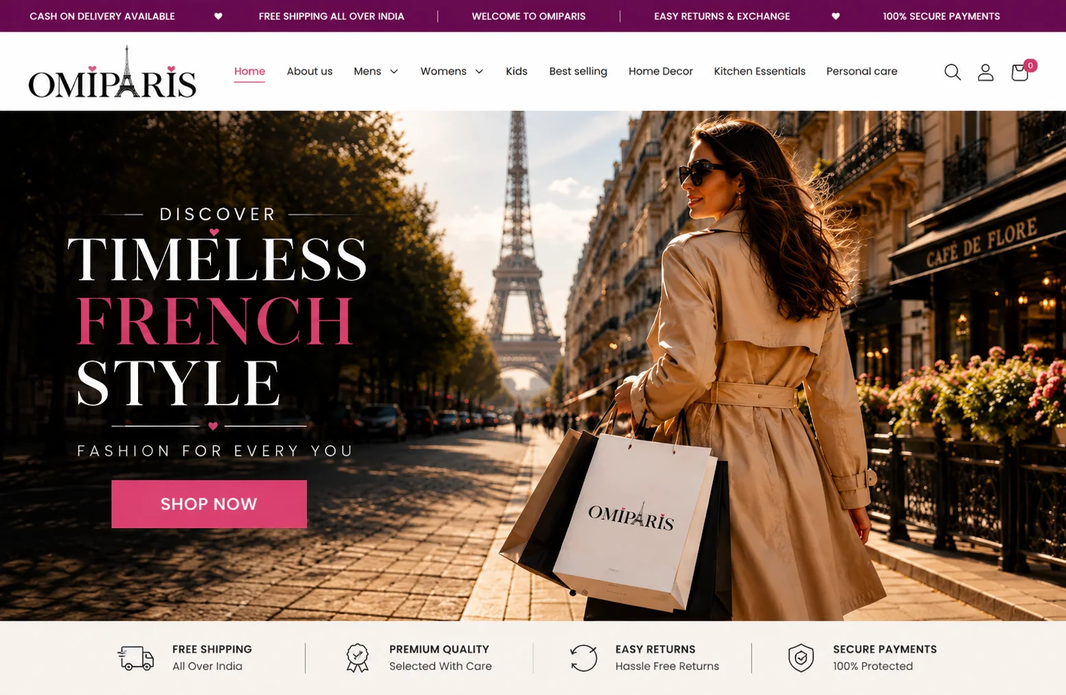 Omiparis Fashion website